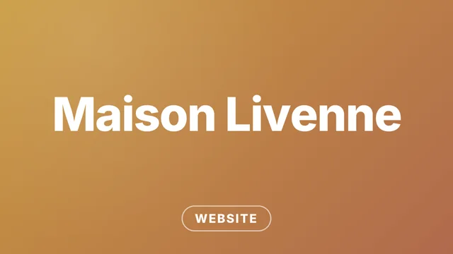 Maison Livenne project banner: the Maison Livenne name in white on a gold-to-terracotta gradient, category Website